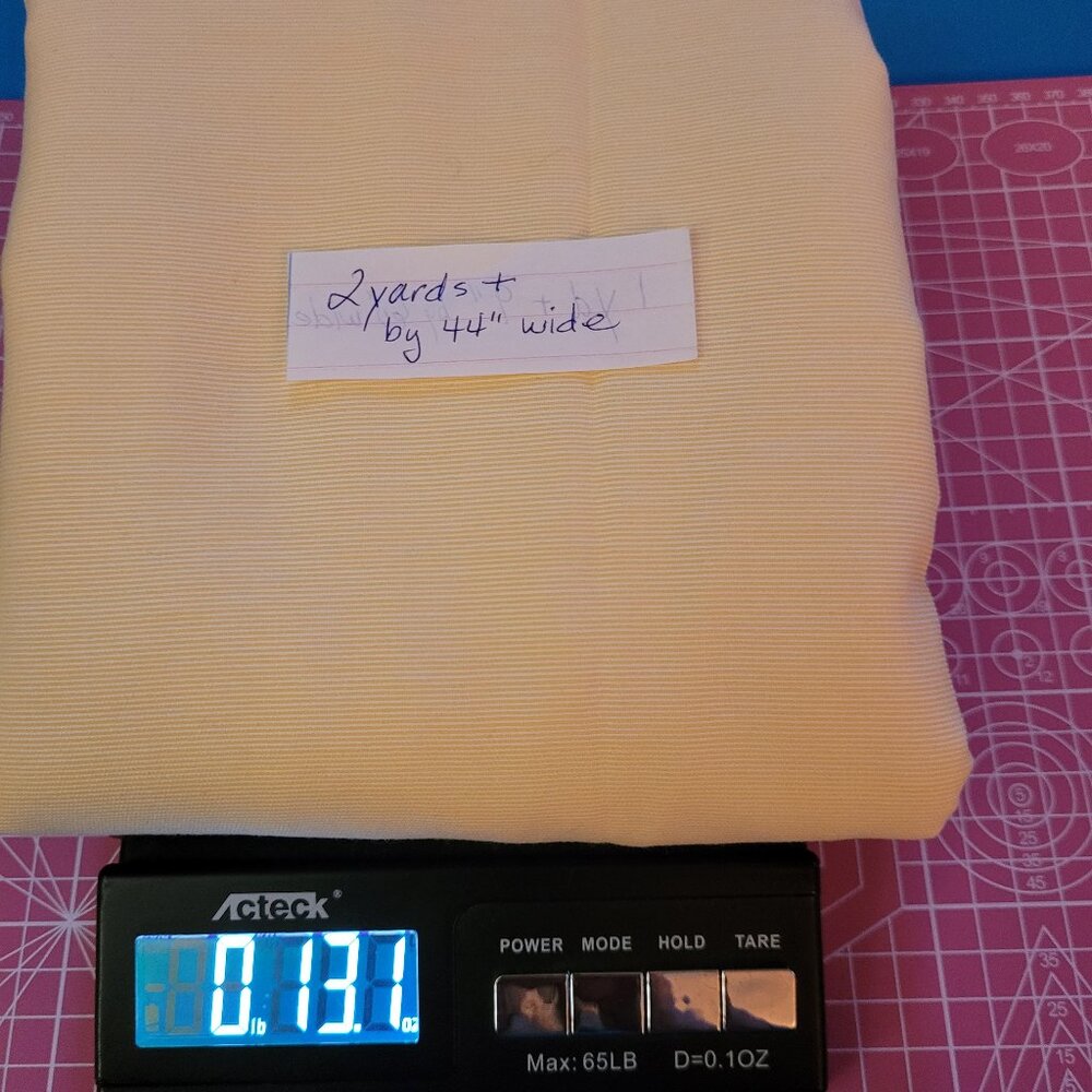 Vintage 2 Yards of Yellow Cotton Blend Fabric